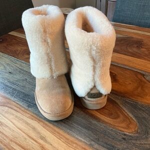 UGG Classic Shearling Boots in Cream and Tan